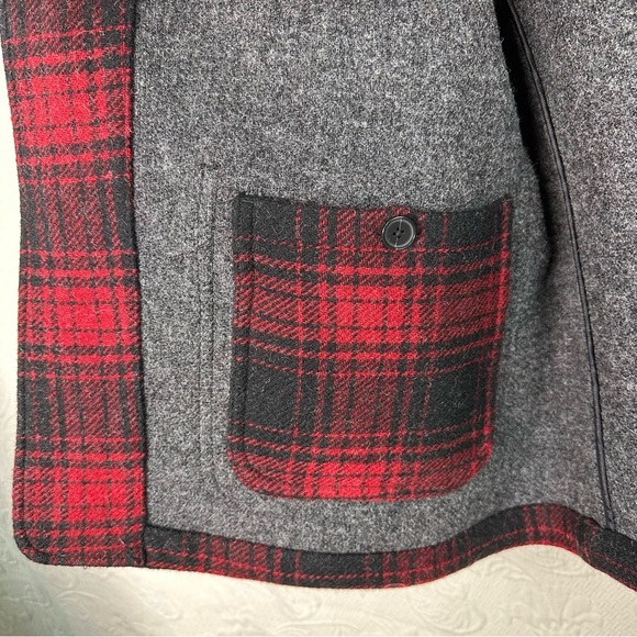 J. Crew L Limited Edition Ludlow Red & Black Plaid Overcoat in English Wool NWT - Picture 10 of 16